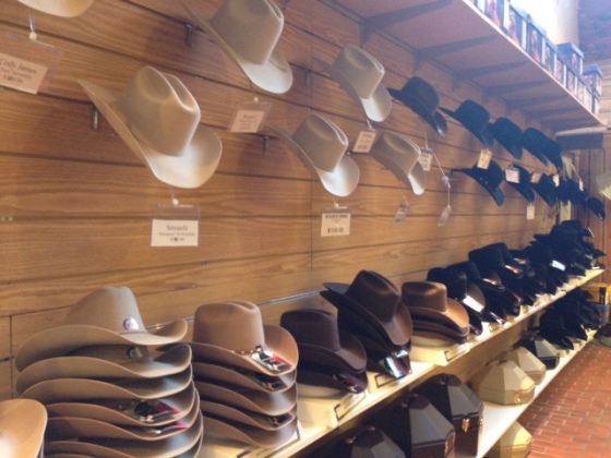 Just a sampling of the hats available at The Wrangler